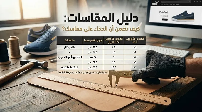 دليل مقاسات بوما