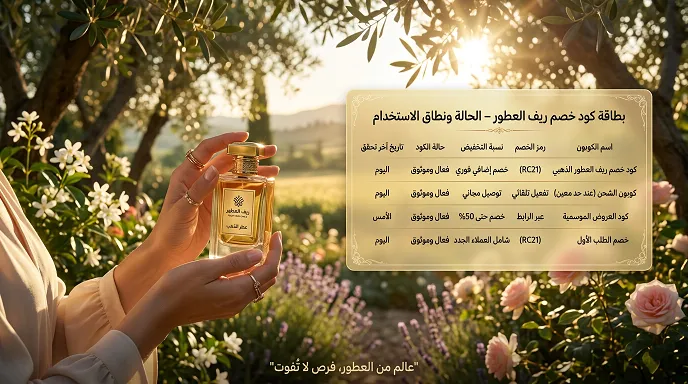 بطاقة كود خصم ريف العطور