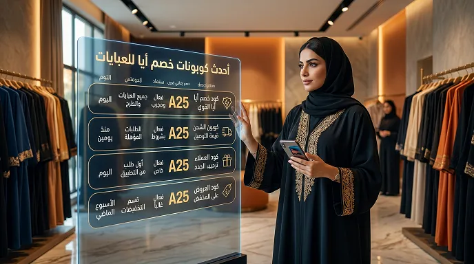 معلومات مختصرة عن كود خصم أيا للعبايات المحدث