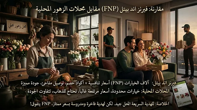 مقارنة: فيرنز اند بيتل (FNP) مقابل محلات الزهور المحلية