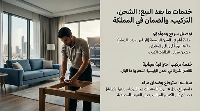 خدمات ما بعد البيع: الشحن التركيب والضمان في المملكة