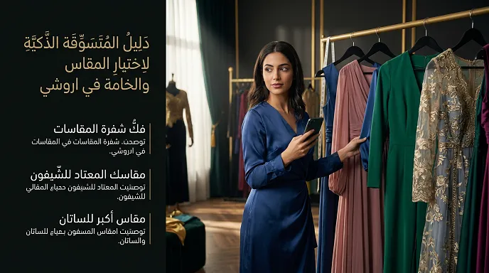 دليل اختيار المقاس عند استخدام  كود خصم اروشي 