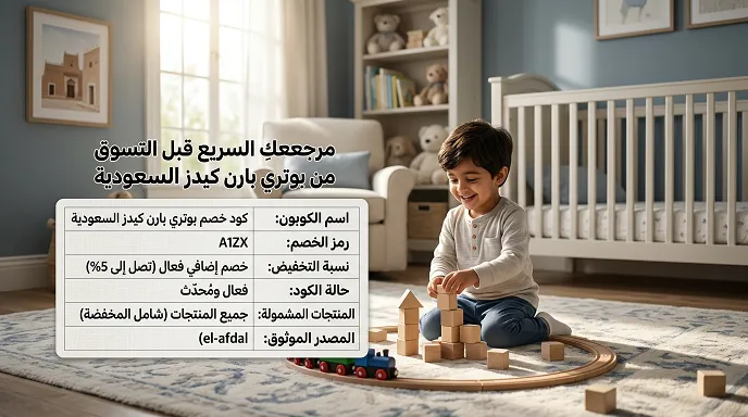 تفاصيل حول كود خصم بوتري بارن كيدز