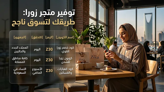 افضل كود خصم زورا مرتبة في جدول