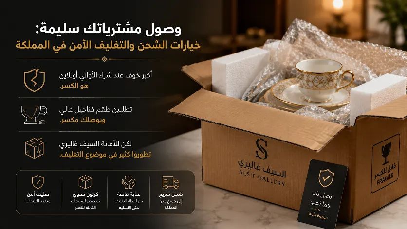 خيارات الشحن والتغليف الآمن في غاليري